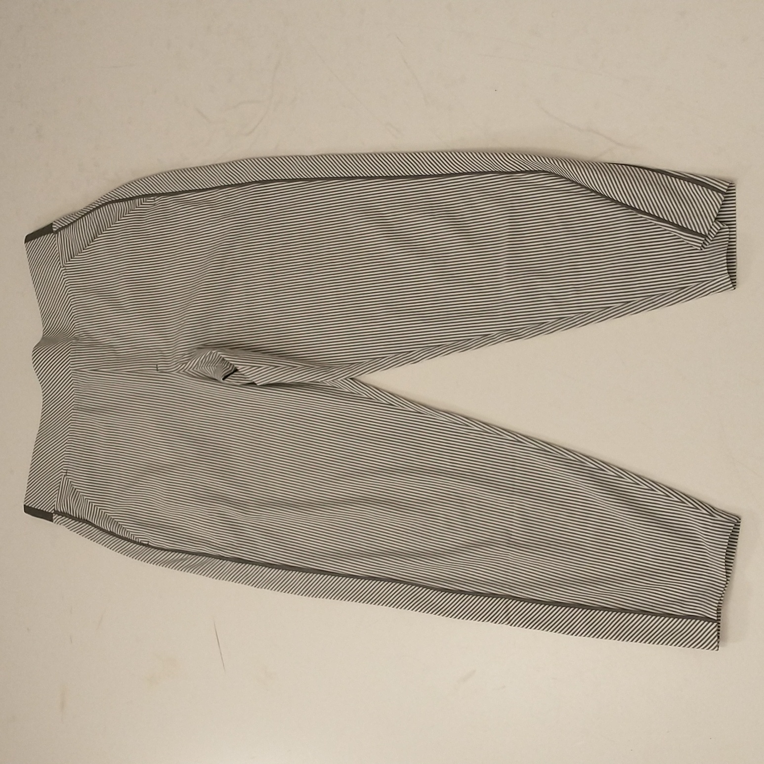 Athleta Striped Stretch Pants Zip & Front Pockets Wide Waist Band Comfortable